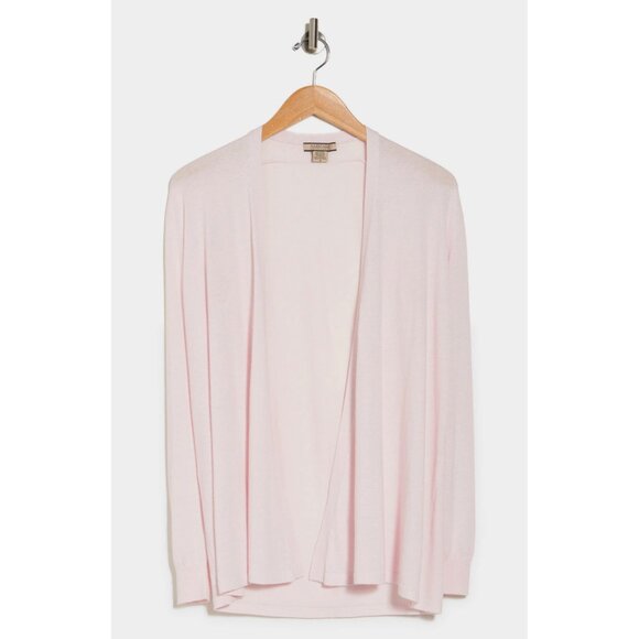 AMICALE NWT COTTON/VISCOSE/CASHMERE OPEN FRONT LIGHT PINK CARDIGAN. SIZE L - Picture 3 of 10